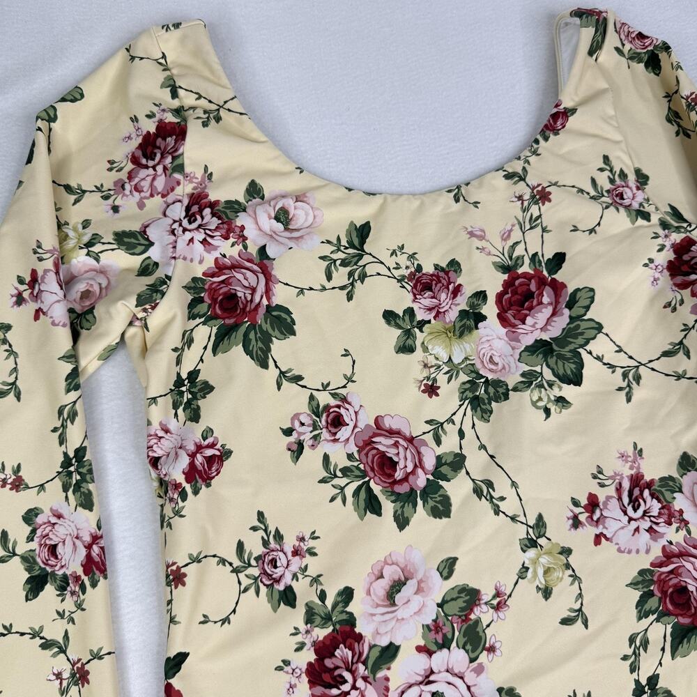 Antonio Melani Bungalow Swimsuit XL Floral Long Sleeve Scoop Neck Blouse Cottage